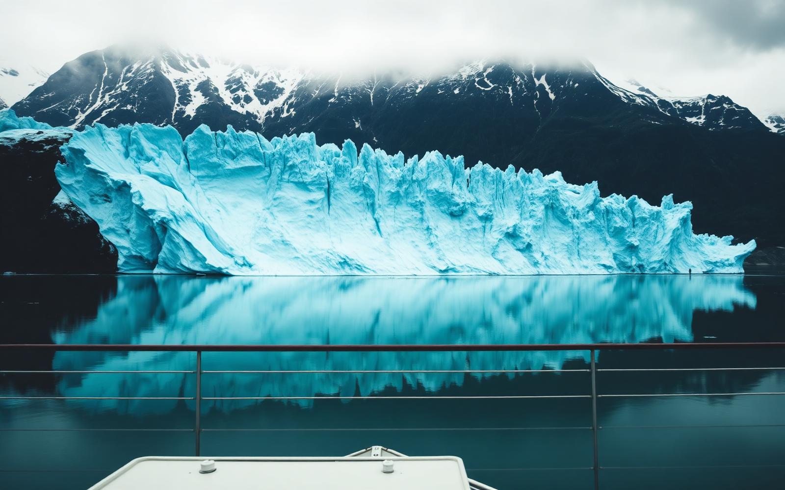 Alaskan glacier from cruise ship